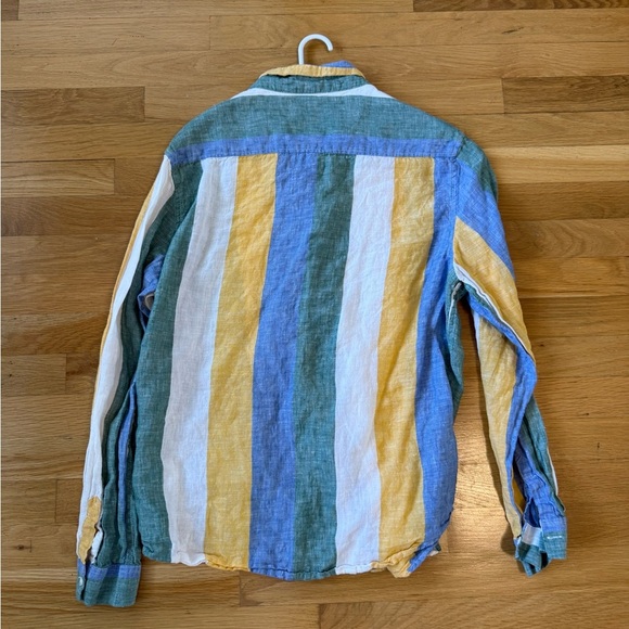 Striped Multicolor Men's or oversize women's Shirt vintage 90s y2k layering top - Picture 4 of 5